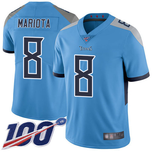 Men's Tennessee Titans #8 Marcus Mariota Blue 2019 100th Season Vapor Untouchable Limited Stitched NFL Jersey